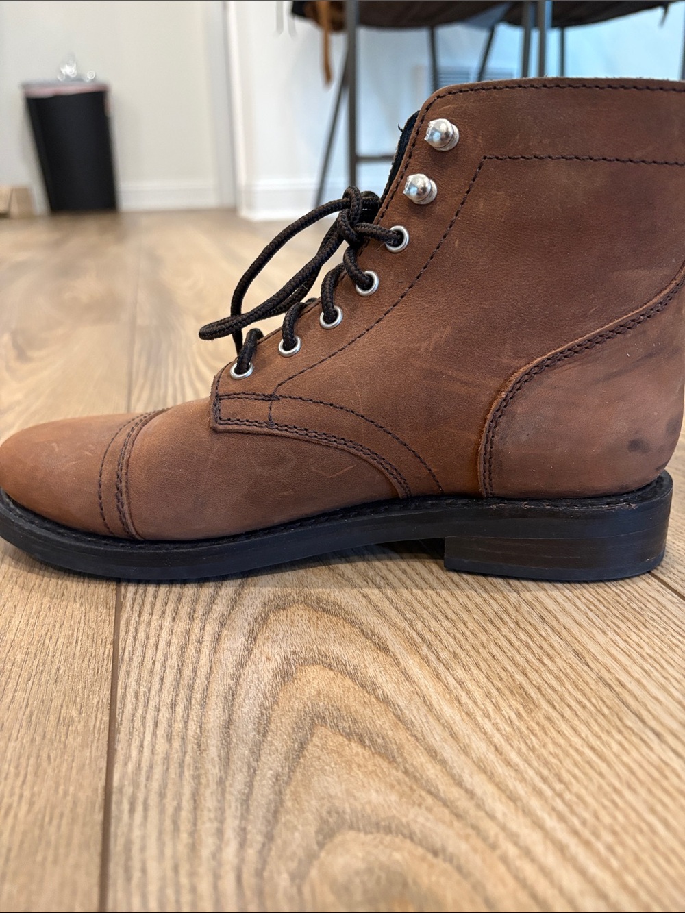 Thursday Boot Company Women's Brown Lace-Up Leather Boots - Picture 5 of 10